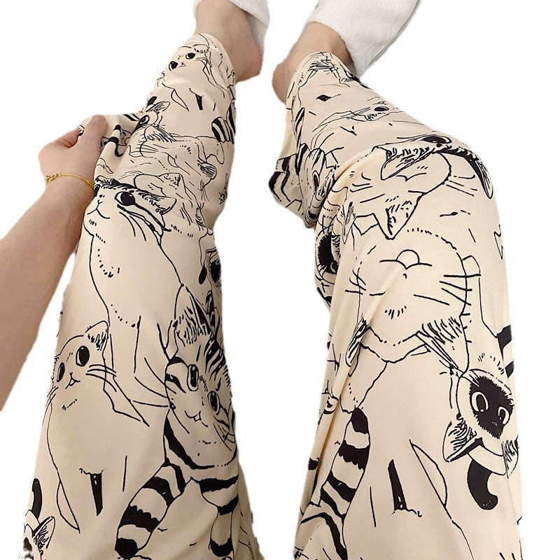 Walking Pants Cartoon Pajama Pants Women's Summer and Autumn New Outer Wear Home Air Conditioning Pants Korean Loose Casual Pants for Children