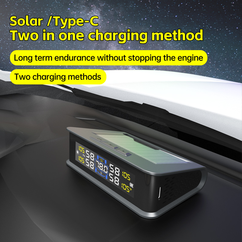 T15 solar tire pressure monitoring upgrade in-car ambient temperature detection function car tire four-wheel tire pressure