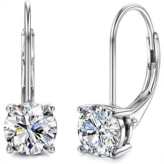 Cross-border Hot Selling 1 karat Moissanite Earrings Women's Fashion Elegant Light Luxury High-end Sense S925 Sterling Silver Earrings D Color