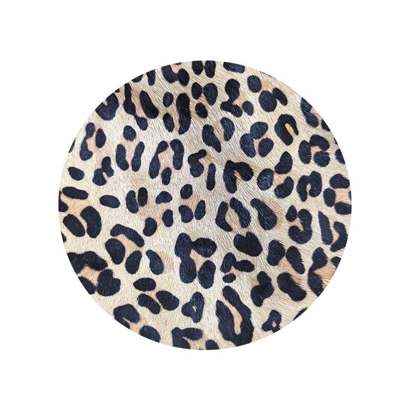 Free printed in stock horse skin leopard print genuine leather black and white fur one leather shoe bag leather art horse hair fabric