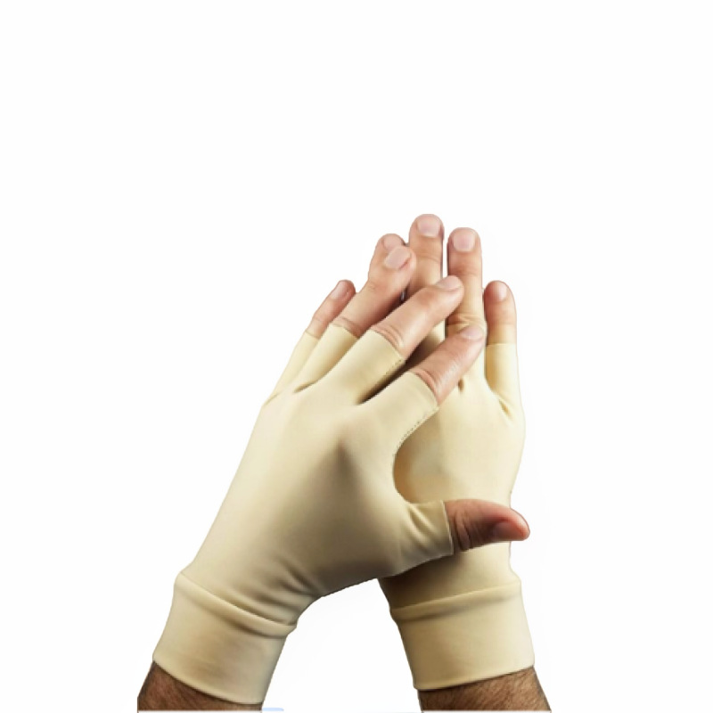 Spring and Autumn Ice Silk Sunscreen Manicure Fingerless Gloves Highly Elastic and Plaid Mountaineering and Tea Picking Commuting Sunscreen Gloves