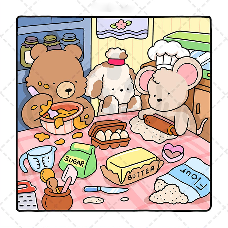 in stock cross-border coloring book for adults and teens Cute animal character book Simple and easy to use coloring book