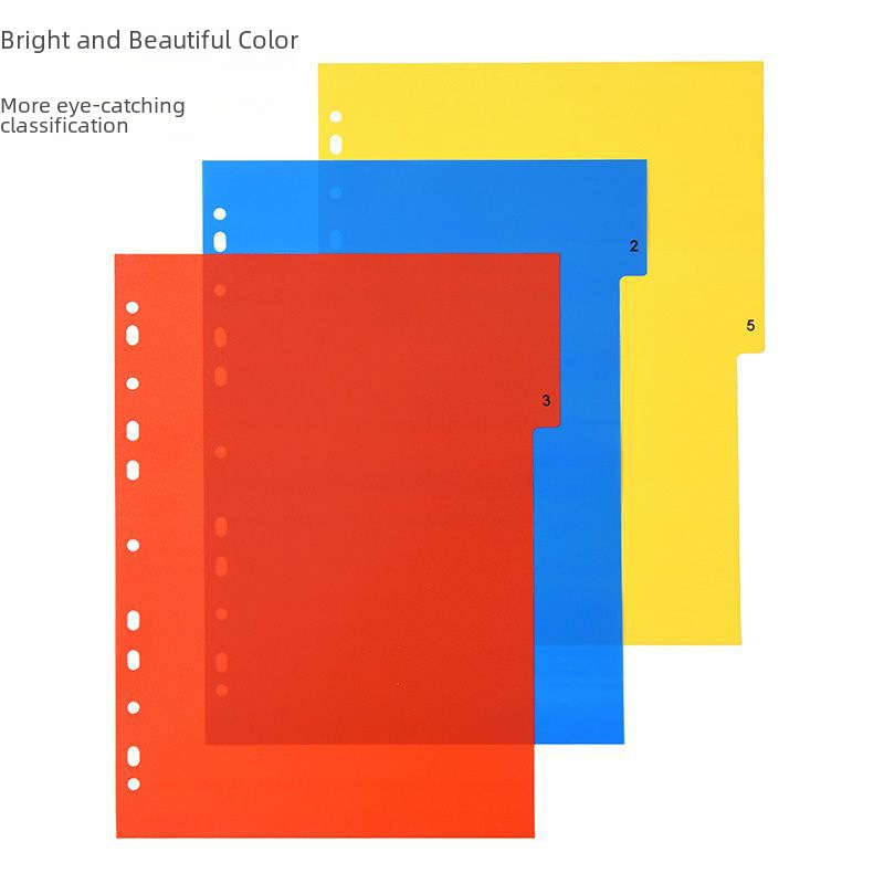 A4PP plastic classification page color digital classification paper paging paper non-word partition paper index paper factory direct sales
