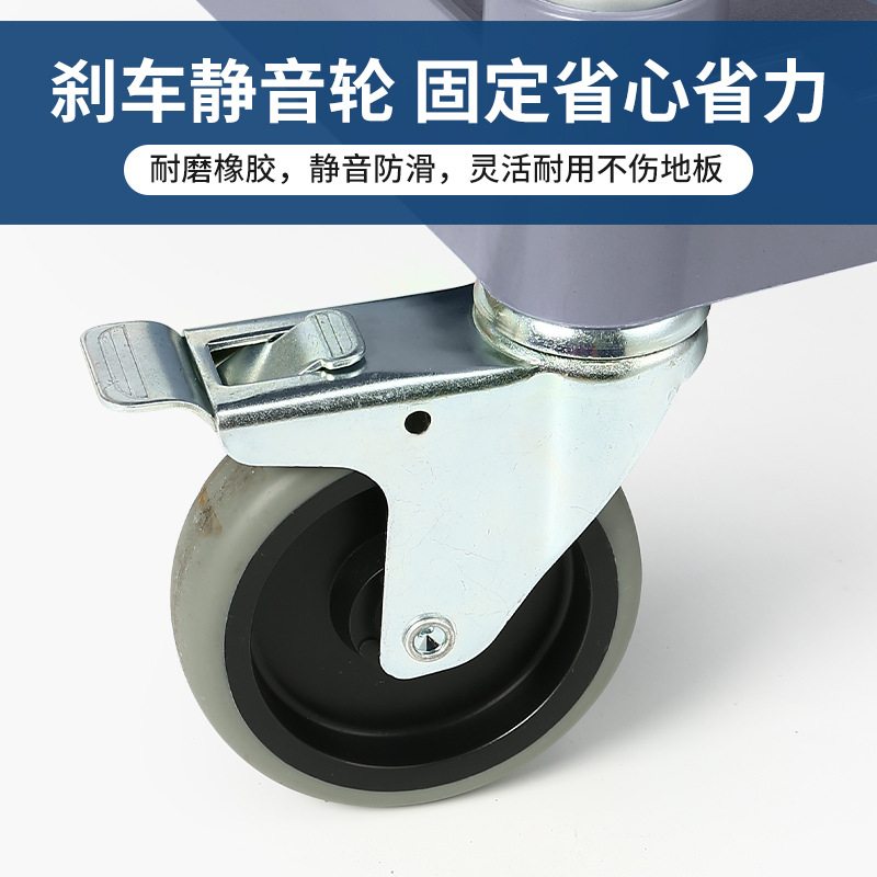 Extra Thick Three-Layer Hotel Dining Cart, Bowl Cart, Restaurant Serving Trolley, Mobile Commercial Silent Hand Push Dining Cart