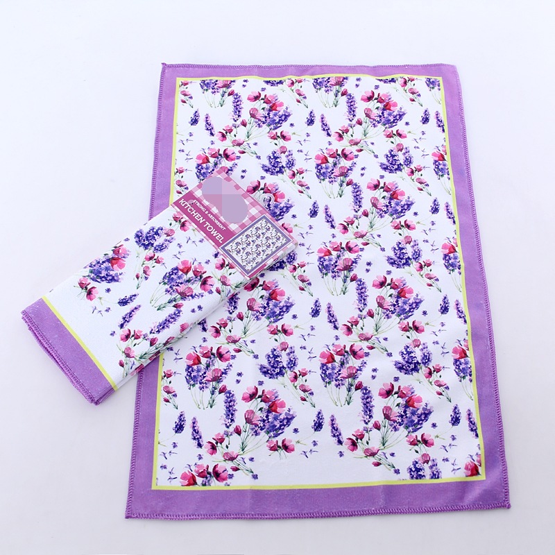 Amazon Tea Towel Custom-Made Microfiber Printed Kitchen Towel Cross-Border E-Commerce Tea Towel 40* 60cm