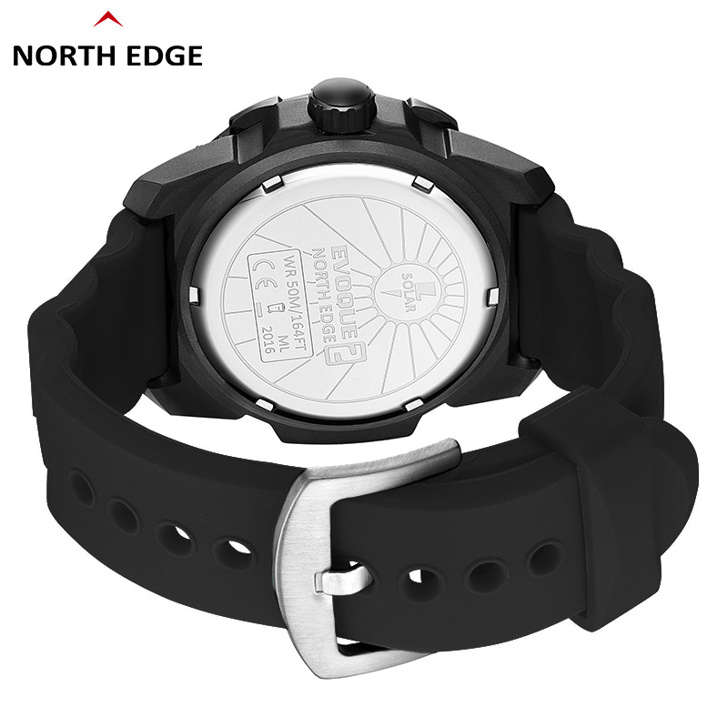 Outdoor sports waterproof solar rechargeable watch luminous energy long endurance swimming men's watch can measure speed
