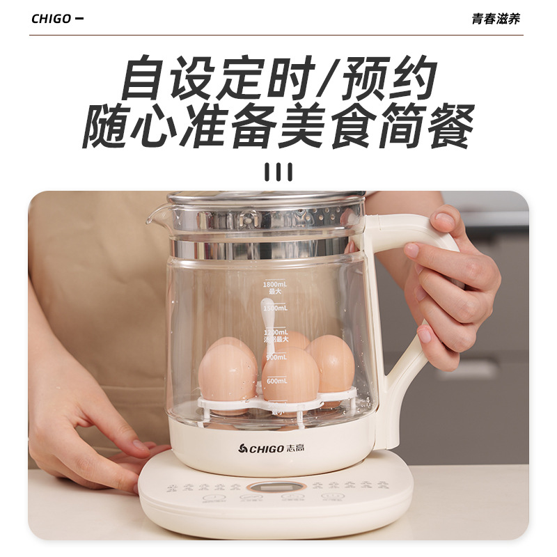 Chigo Health Pot for Making Tea, 1.8L Household Multi-Functional Intelligent Constant Temperature Water Kettle, Fully Automatic Decoction Pot
