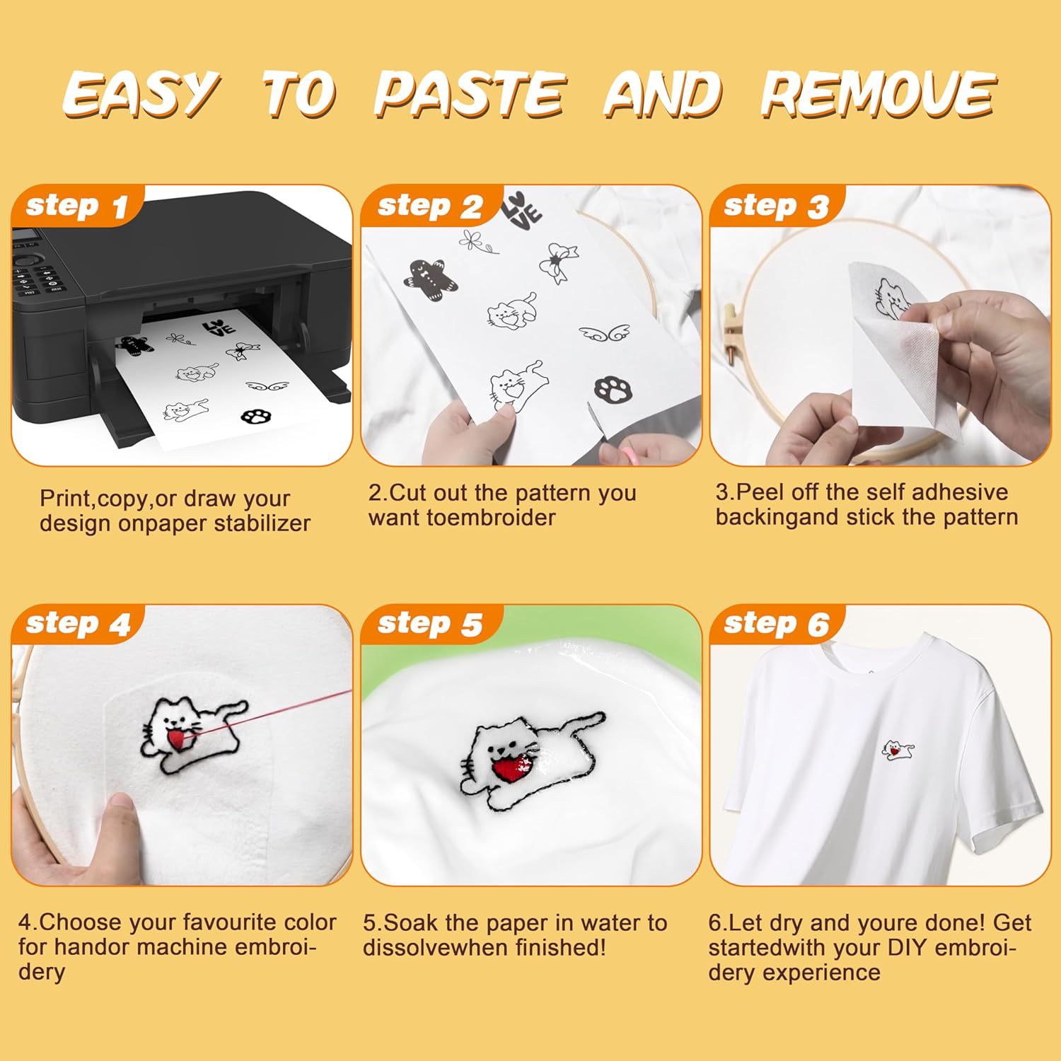 Cross-Border Amazon Water-Soluble Non-Woven Fabric Printable Self-Adhesive Embroider Stabilizer Water-Washable Stabilizer A4A5