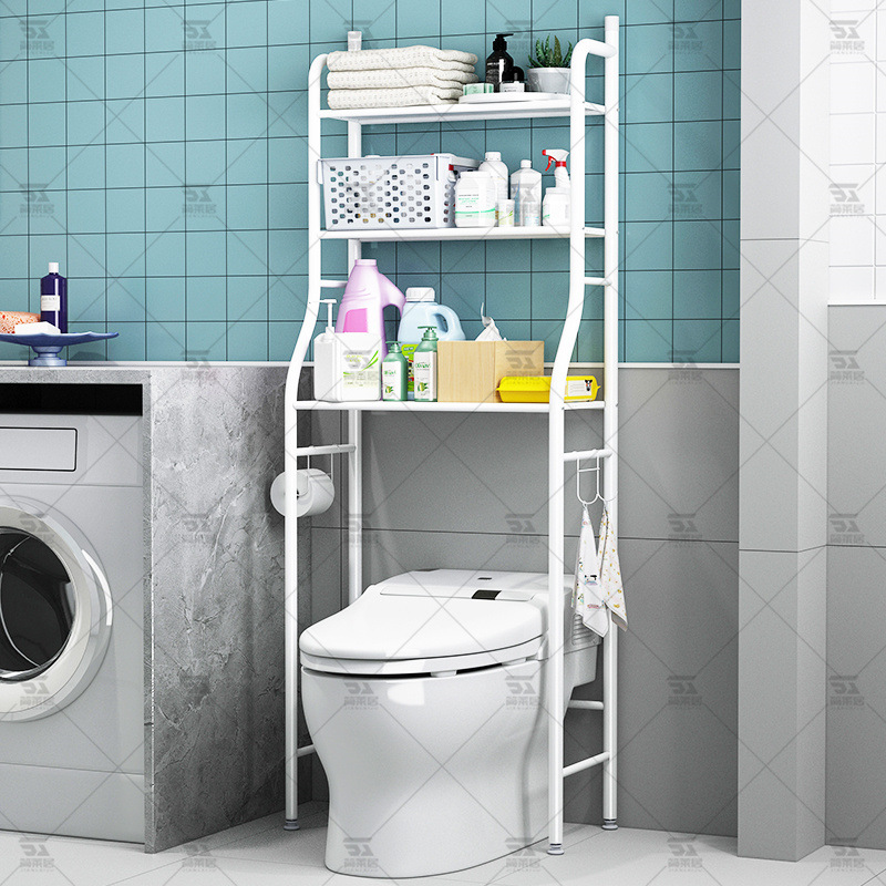 Toilet Rack Storage Rack Bathroom Washing Machine Floor Storage Punch-Free Roller Bathroom Toilet Balcony