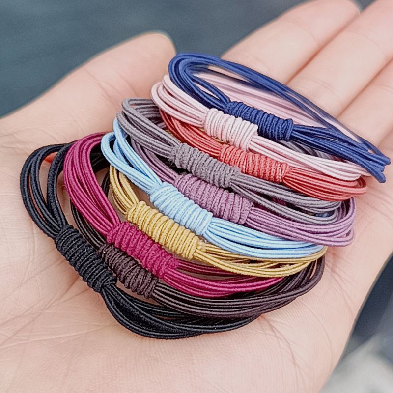 New Korean Style Four-in-One Internet Celebrant High Elastic Rubber Band Hair Band Basic Hair Rope Simple Tie Rope Hair Accessories