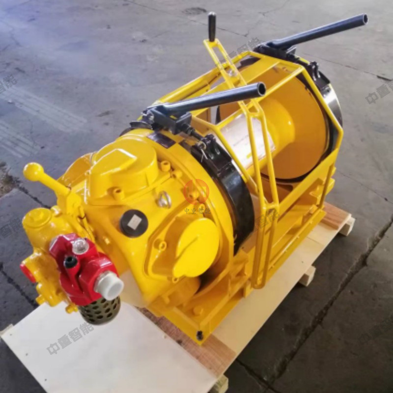 Infinitely Adjustable Speed Mining Pneumatic Winch, Spot Medium and Heavy Intelligent 2-Ton Single Drum Hand-Operated Pneumatic Winch