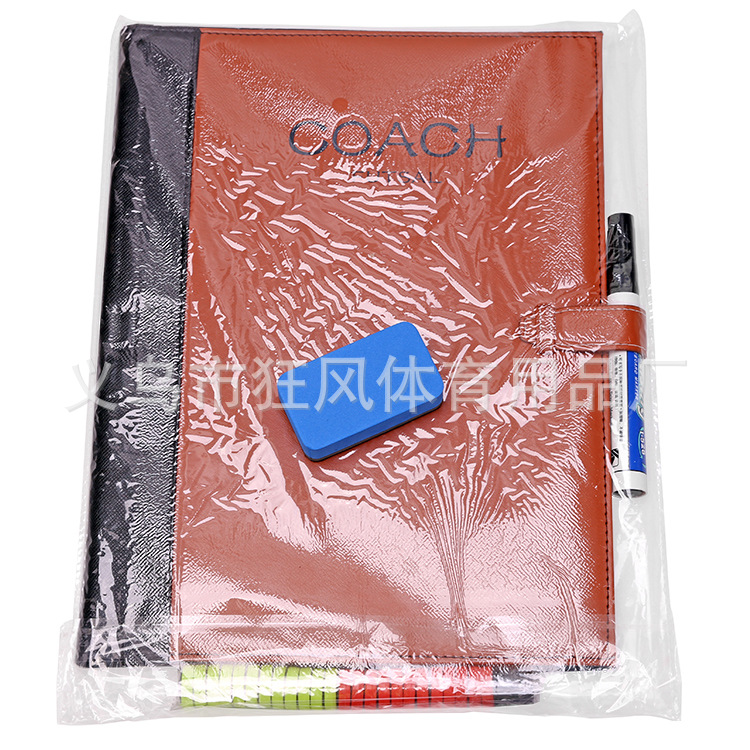 Wholesale five-a-side football tactical board leather teaching board foldable with magnetic coach sand table with magnetic stone eraser