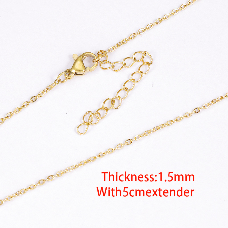Spot 18K Furnace Real Gold 1/1.5/2mm Cross Chain Titanium Steel Chain Jewelry Accessories Necklace Bright and Non-Fading