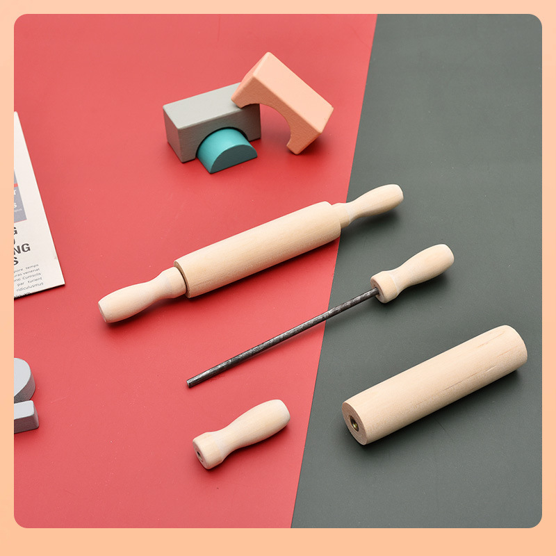 ✅ Wooden Baking Tools for Children, Mini Rolling Pin, Unpainted Small Dough Roller, Household Dumpling Skin Roller