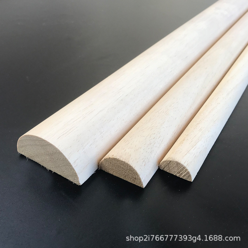White wood semicircular solid wood line arc 1/4 round drip sink Fraxinus mandshurica density board chamfer edge strip