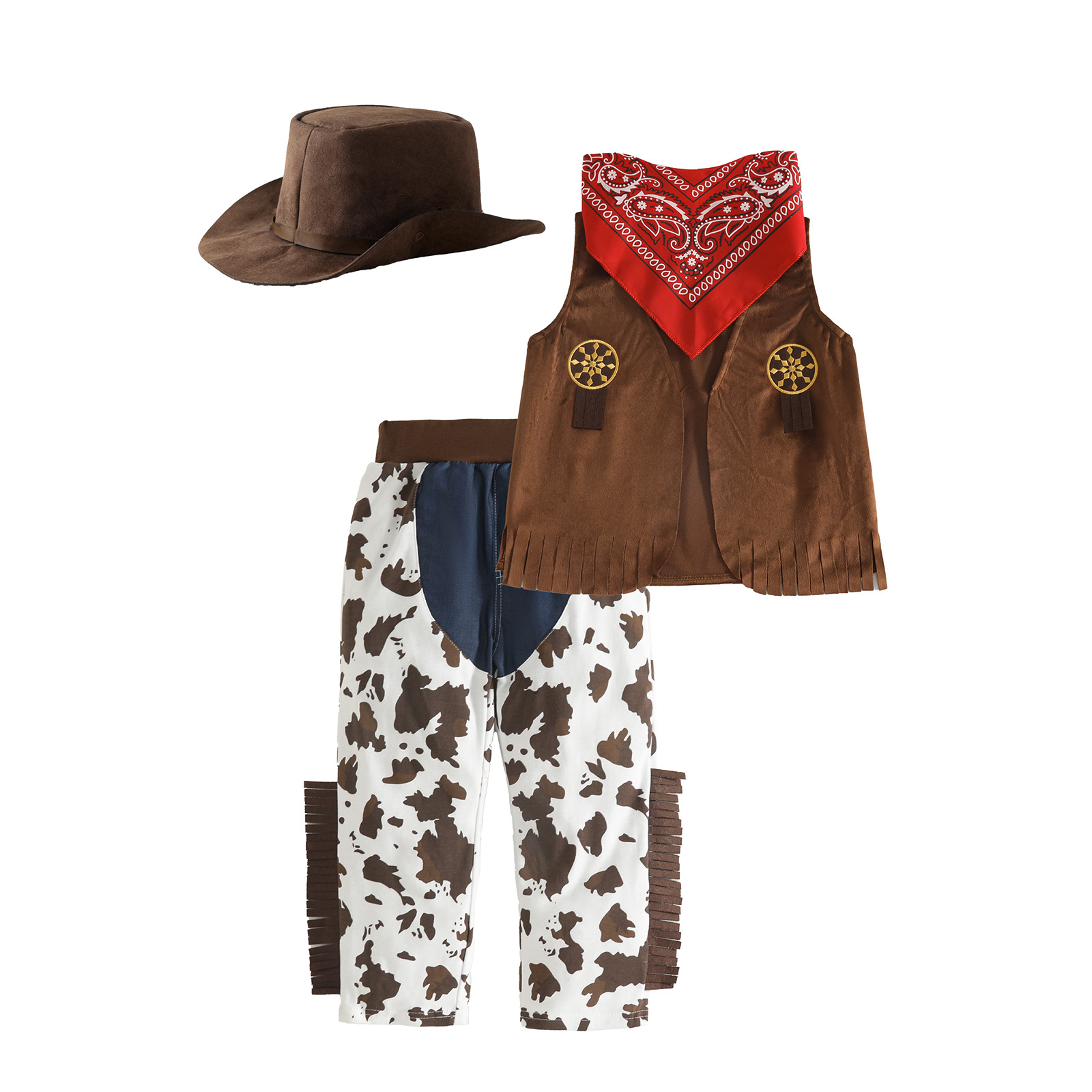 Детский костюм западного ковбоя для выступлений комплект из 4 предметов