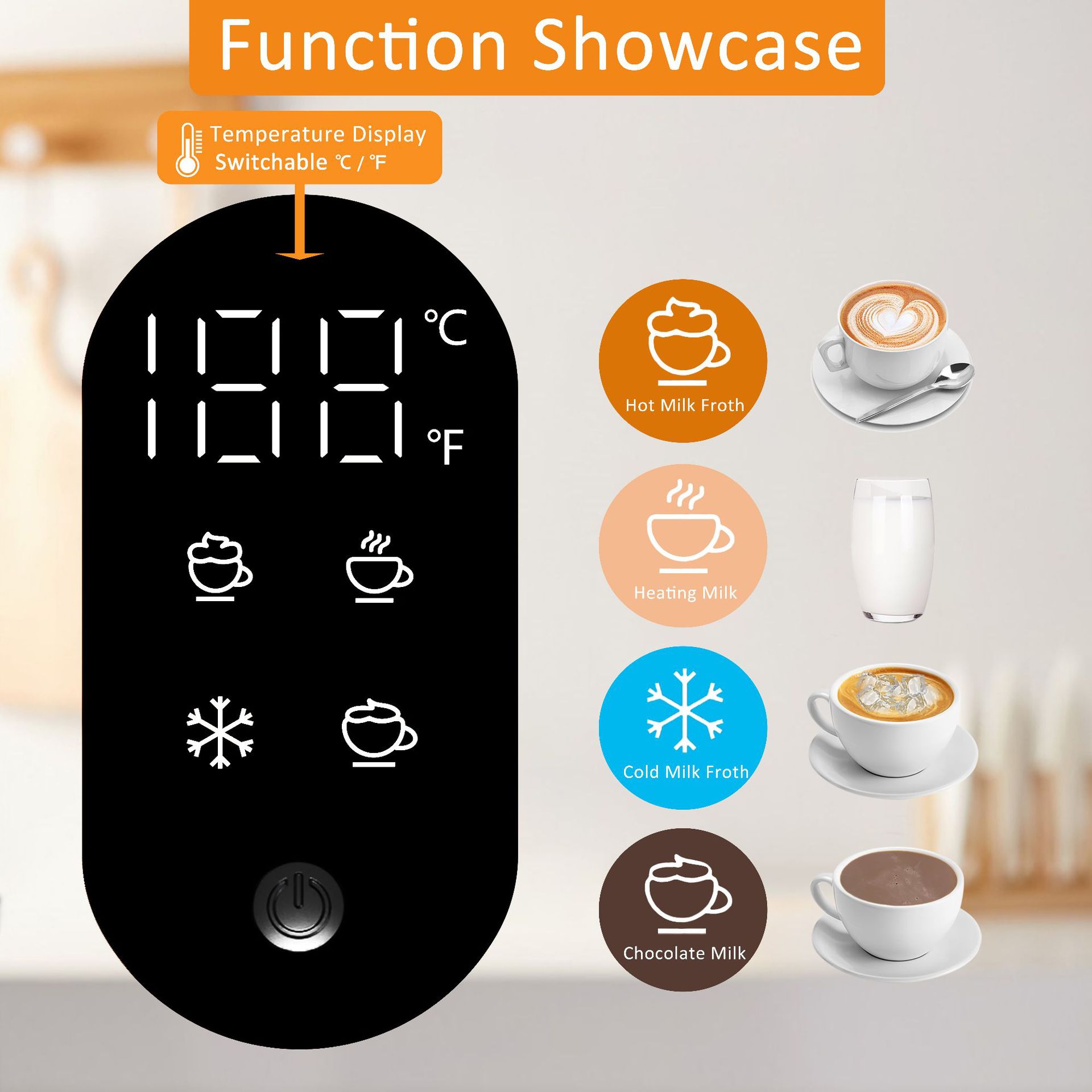 Milkfrother Cross-Border Household Temperature Display Milk Frother Milk Heating Aerator Magnetic Suspension New Model 2025