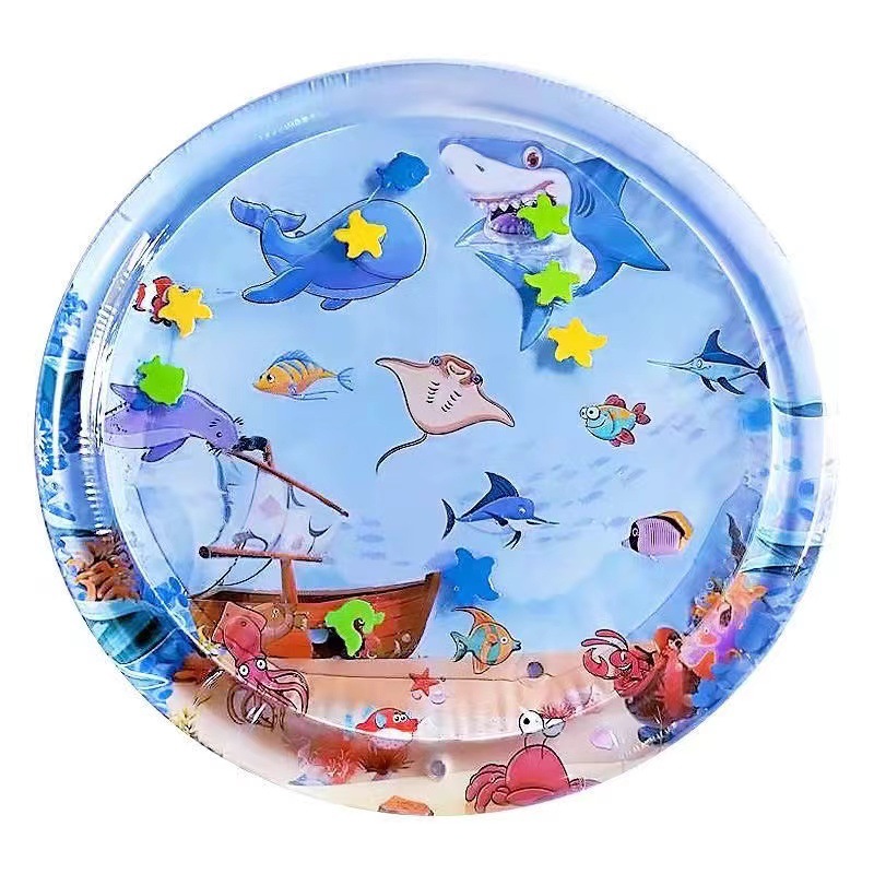 New Ocean Fish Baby Round Kidsren's Inflatable Climbing Water Mat Super Large Pat Music Kidsren's Toy Ice Mat