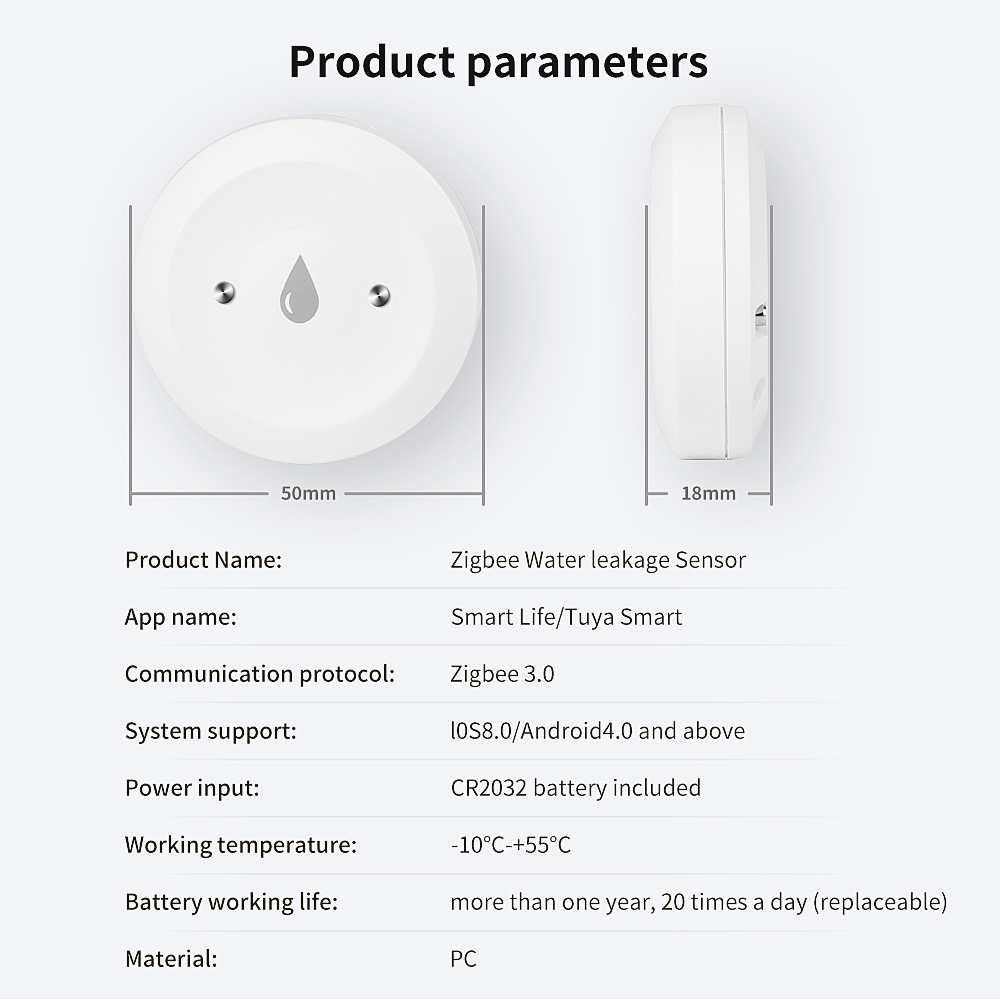 tuya app graffiti smart water immersion sensor zigbee