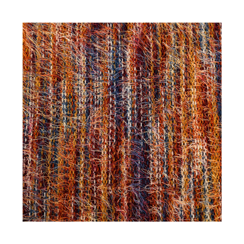 Trendy mohair section dyed cloth Chanel style knitted fabric lazy French color stripe woolen cloth sweater fabric