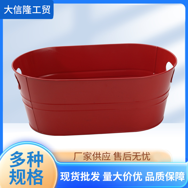 Нержавеющее стальное овальное ведро для льда, универсальное ведро для льда для баров и KTV, оцинкованное пластиковое ведро, овальное ведро для улицы