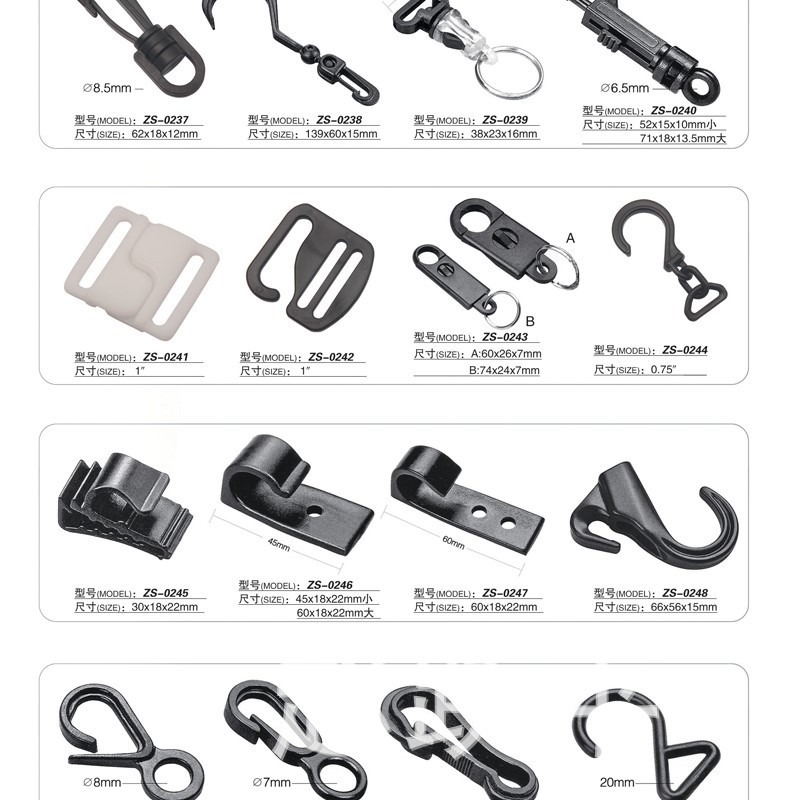 Plastic hook turn hook carabiner safety buckle question hook tent plastic turn hook buckle lobster buckle Hawk buckle wholesale