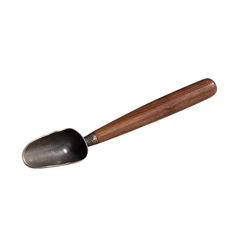 Factory Ebony alloy teaspoon tea spoon tea shovel tea spoon kung fu tea set tea ceremony accessories support logo