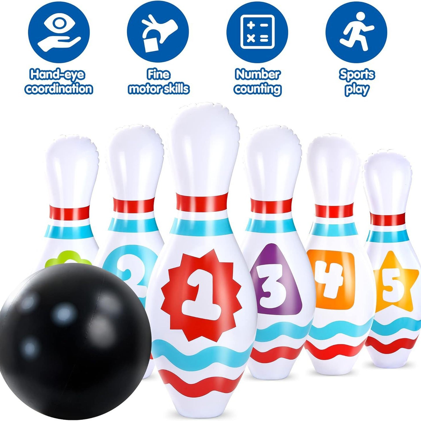 Прямые поставки надувного набора для боулинга из ПВХ, развлекательная игра для праздников