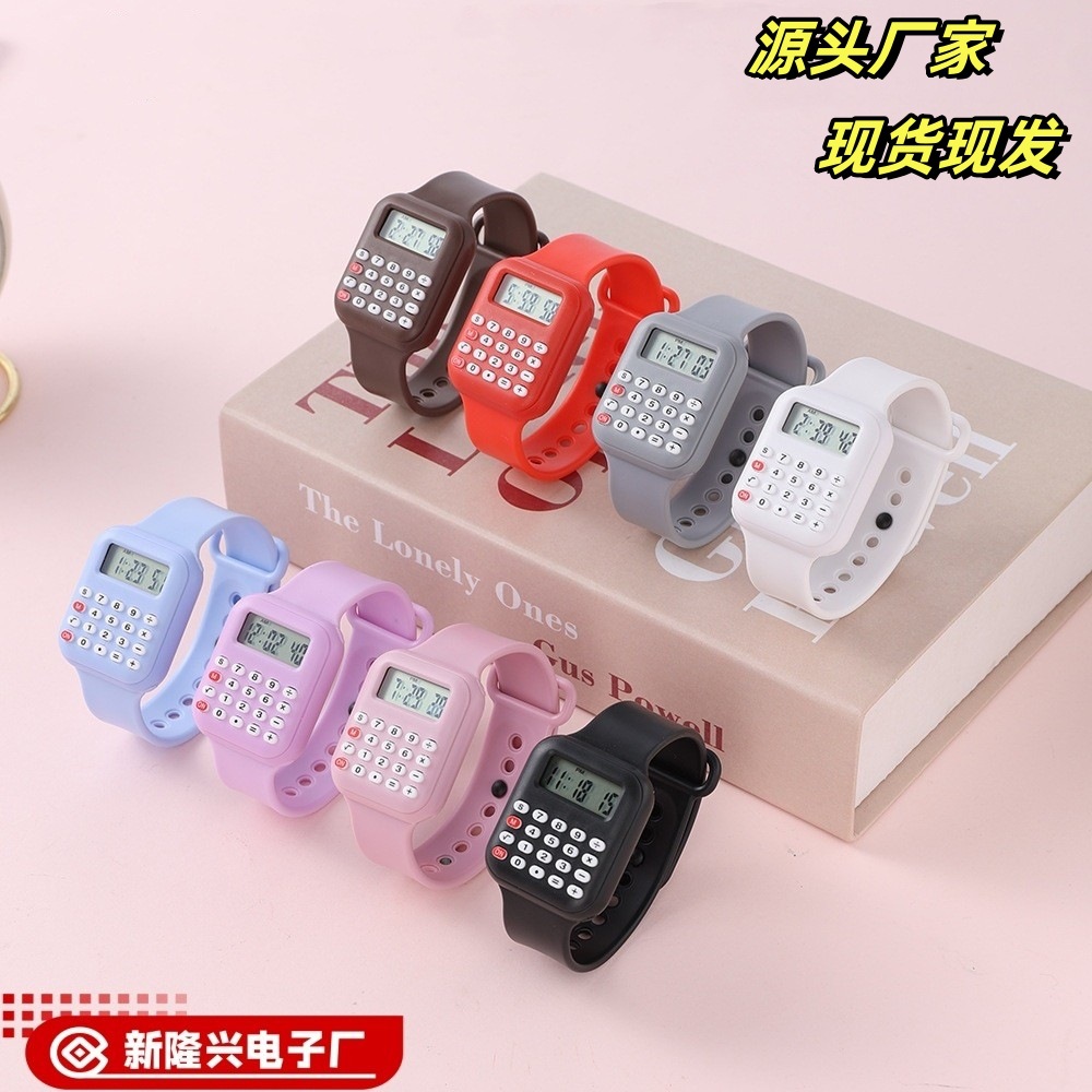 Calculator Watch Multi-Function Digital Display Date Reading Time Micro Calculator Watch Children Student Watch