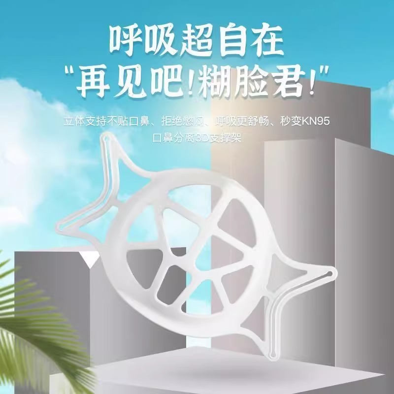 New innovative 3d three-dimensional anti-fog anti-makeup anti-stuffy anti-heat home out breathable silicone mask holder