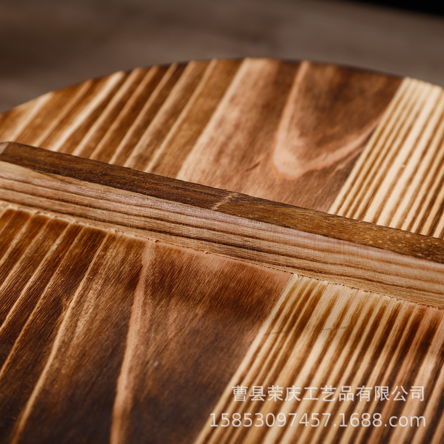 Old-fashioned fir pot cover household cooking solid wood steamed rice bucket cover round wood water cylinder cover wooden iron pot wooden cover