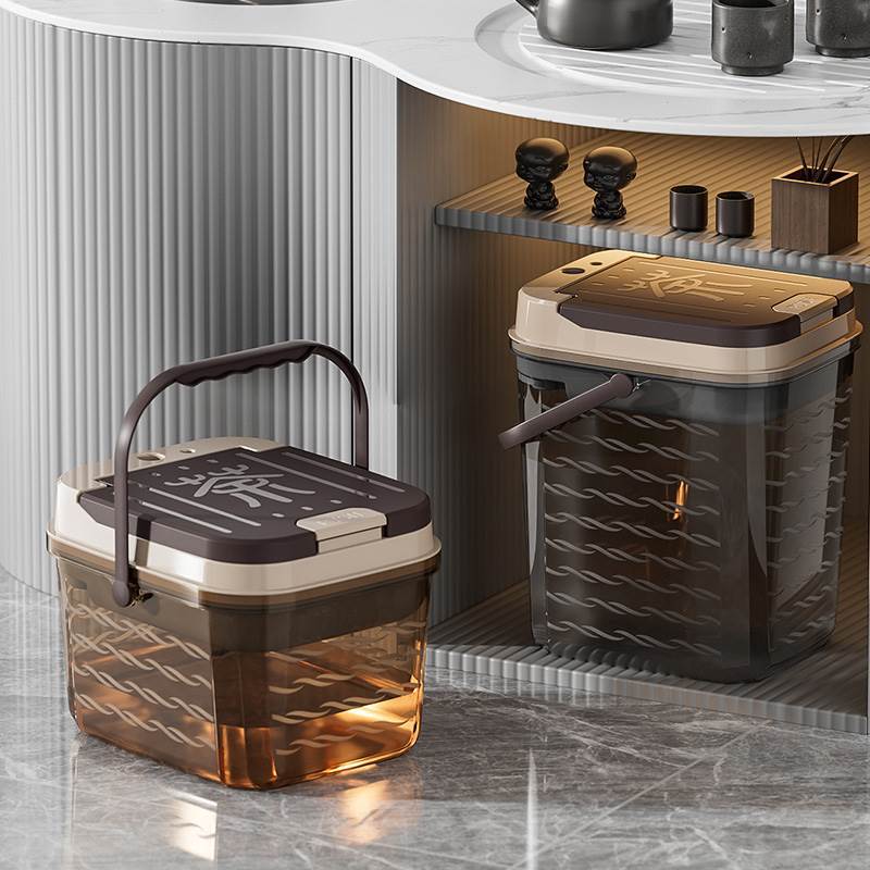 Небольшое прозрачное чайное ведро, ведро для чайных отходов, ведро для воды со стола, ведро для дренажа, ведро для разделения сухих и влажных отходов