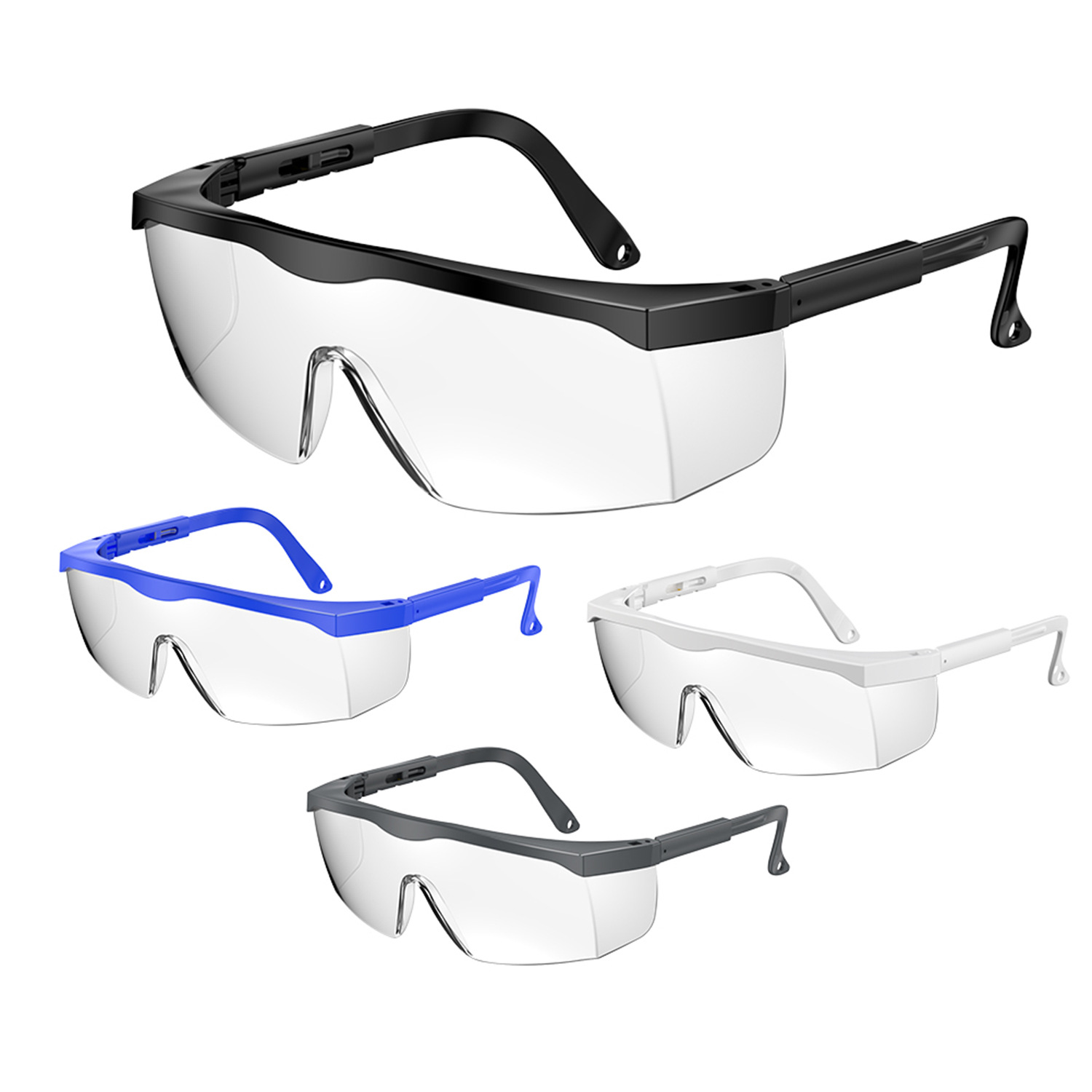 Factory Direct Sales Protective Glasses Telescopic Legs Anti-Impact Polished Anti-Uv Anti-Fog Windproof Goggles Dustproof