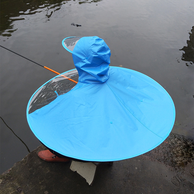 【Xinyiqi】Ufo Raincoat Adult Fishing Umbrella Outdoor Cape Boneless Handleless Umbrella Hat Specifically for Fishing