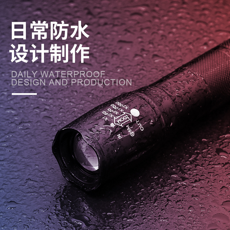 Portable strong light rechargeable T6 outdoor mini long-range light A100 tactical 10Wled aluminum alloy p50 flashlight