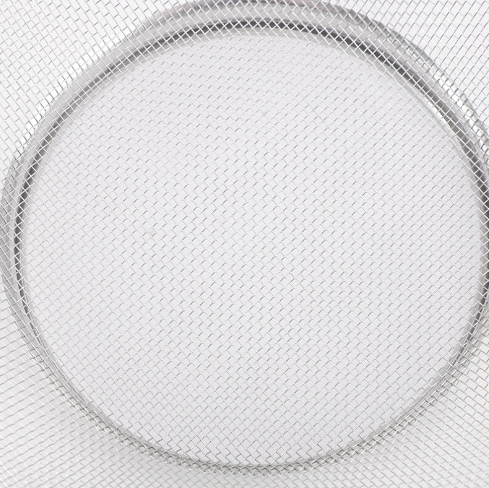 Stainless steel round edge double-ear steel handle mesh basket vegetable and fruit filter basket desktop storage basket household vegetable washing and rice washing basin