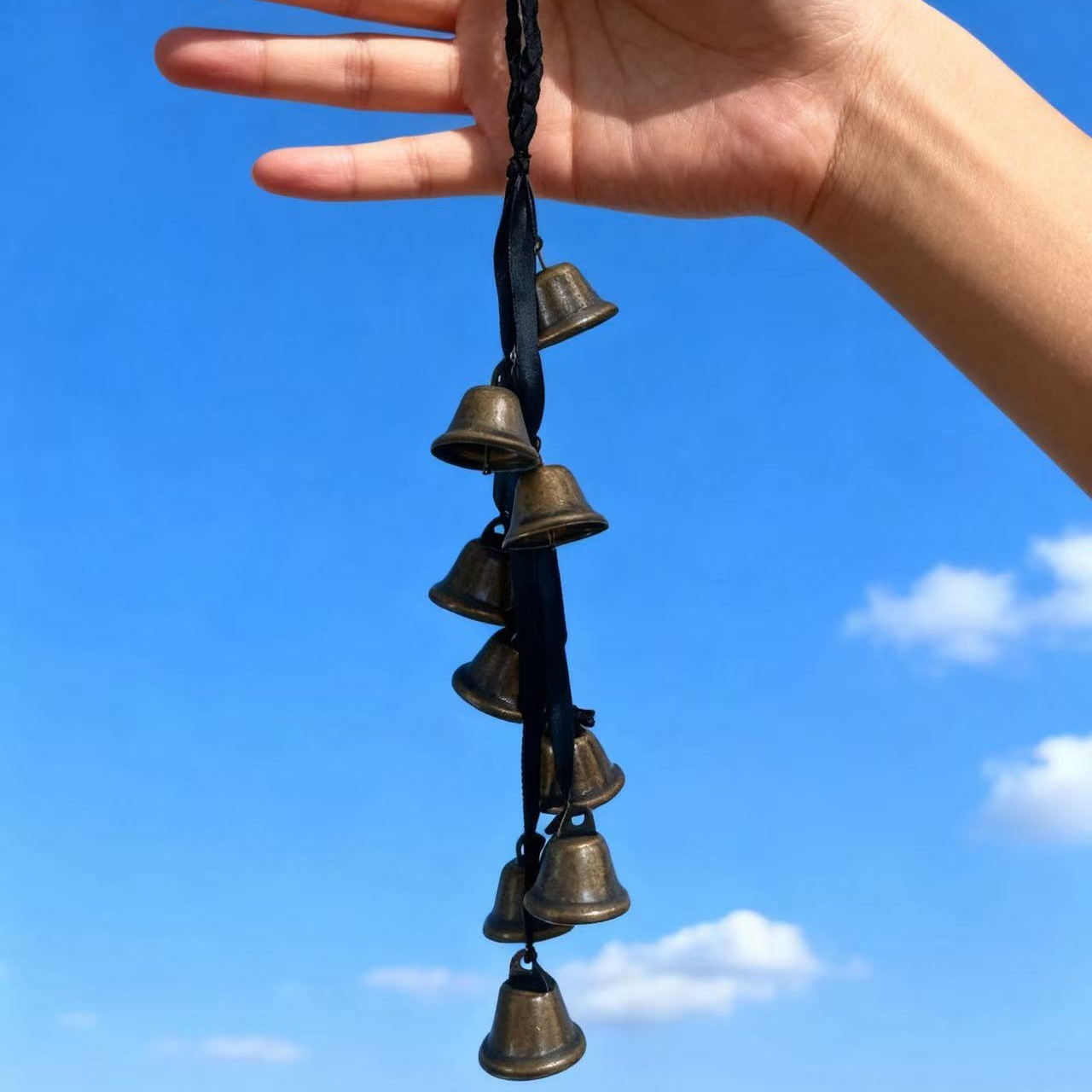 Черная атласная лента вязаная колокольчик/декор для дома/колокольчик ведьмы Temu