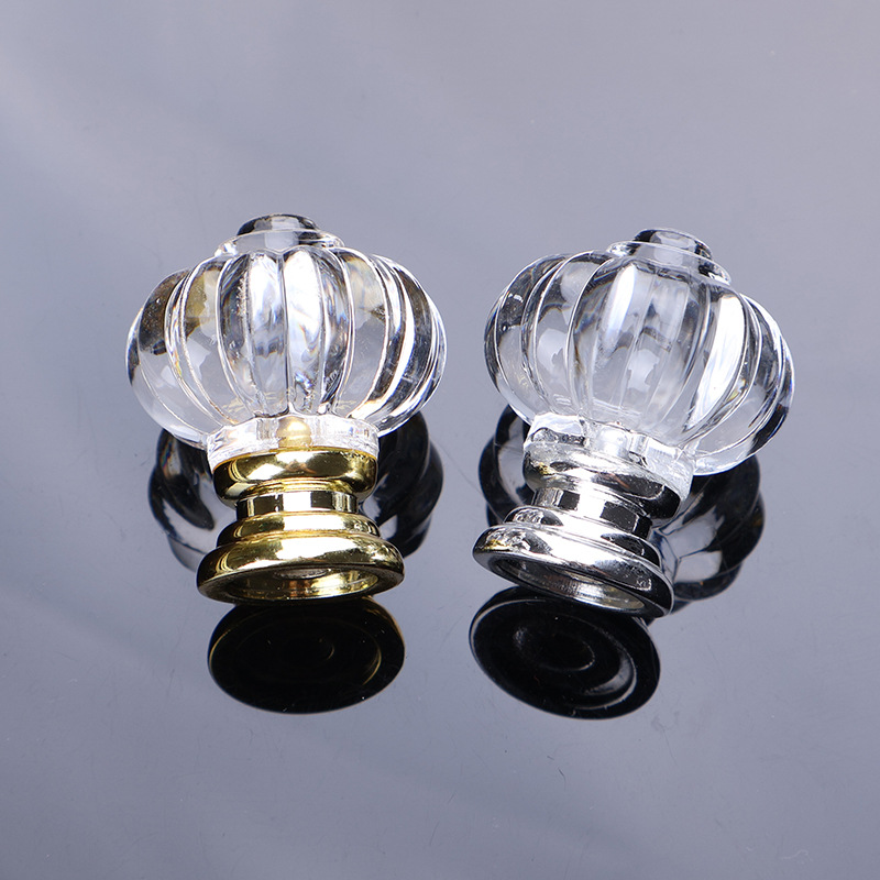 Factory in stock wholesale wardrobe drawer single hole door handle acrylic transparent crystal handle furniture hardware accessories