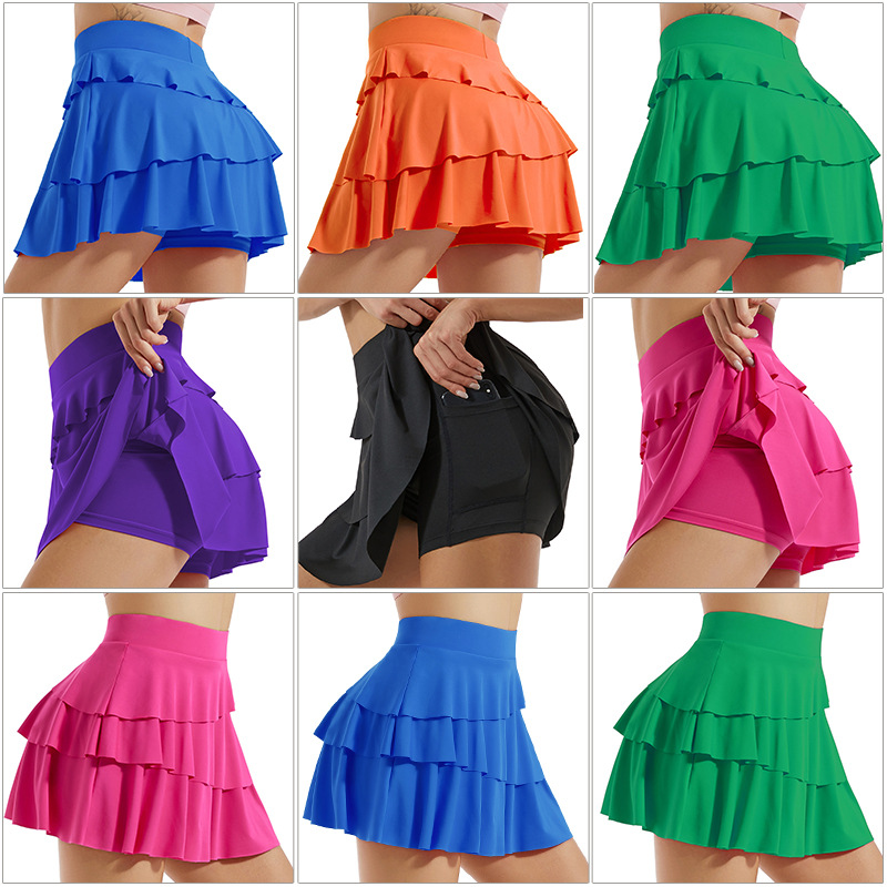 Silgut Cross-Border High-Waisted Butt-Lifting Yoga Skirt for Women, Summer Quick-Drying Pleated Sports Short Skirt, Training Fitness Tennis Skirt