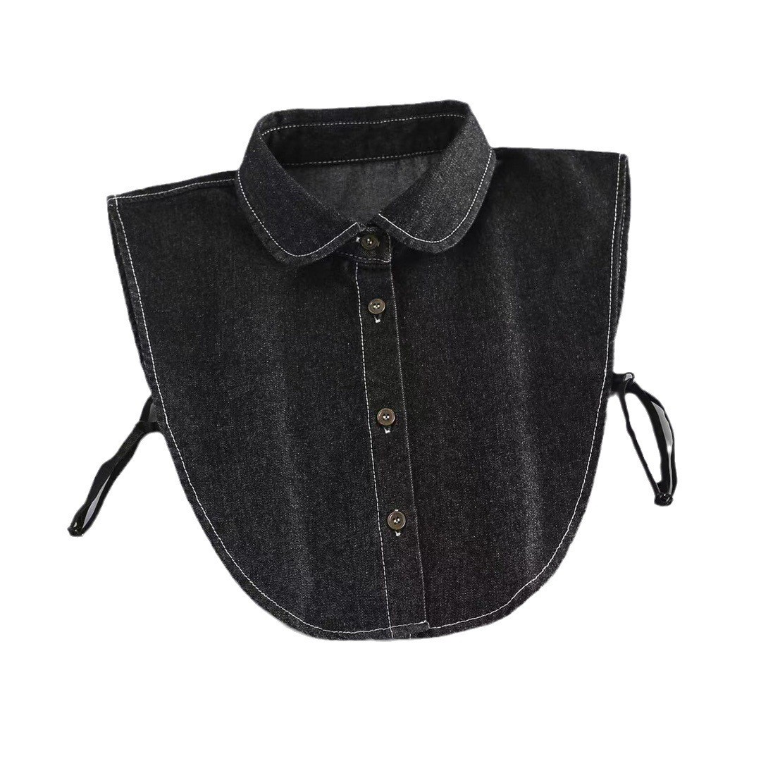 Winter stand collar white adult suit Korean style cute solid color ruffled sweater formal fake collar