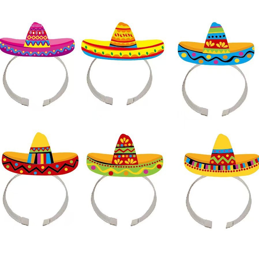 2025 New Cross-border Mexican Theme Carnival Party Headwear Photo Props Children's Party Headband