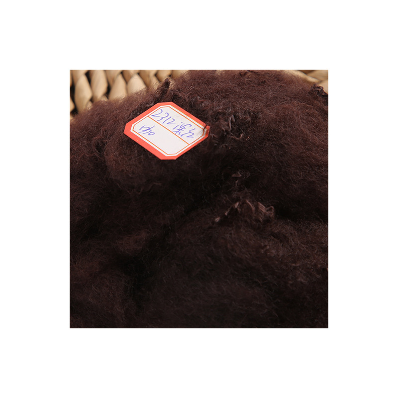 Polyester staple fiber dark red coffee recycled polyester fiber 3D * 65mm chemical fiber textile raw material special yarn fancy yarn