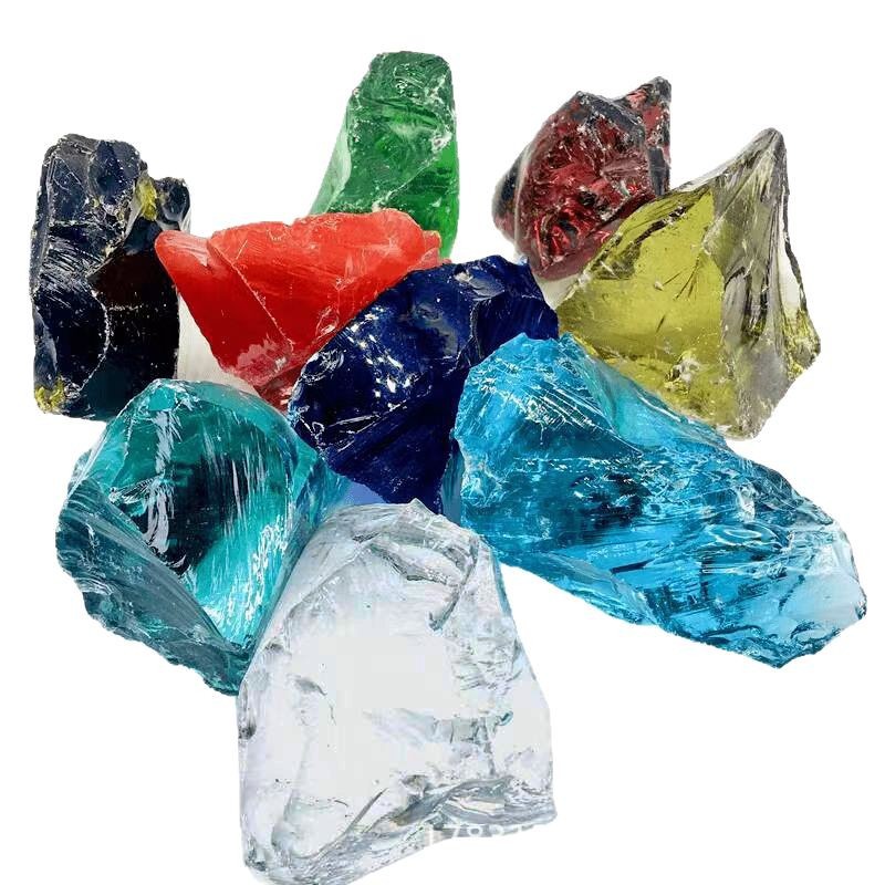 Colored Glass Block Manufacturer Natural Glass Stone for Stone Cage Wall Aquarium Decoration Landscaping Glass Gravel Sea Glass Stone