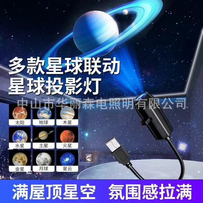 Модный звездный светильник Луна для спальни, креативный светодиодный ночник с проекцией логотипа, модный фоновый свет