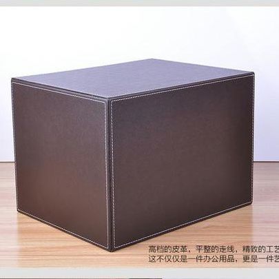 Creative leather office storage desktop file cabinet drawer type folder data box A4 multi-layer finishing box