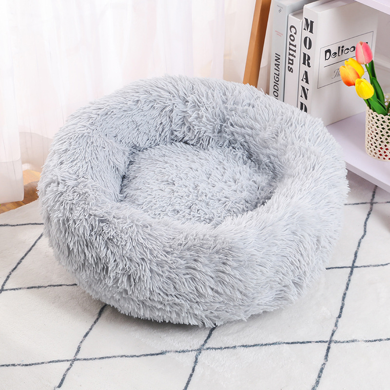 Winter Cat Bed, Autumn and Winter Warm Bed, Plush Dog Bed, Round Cat Bed, Dog Mat, Deep Sleep Cat Bed