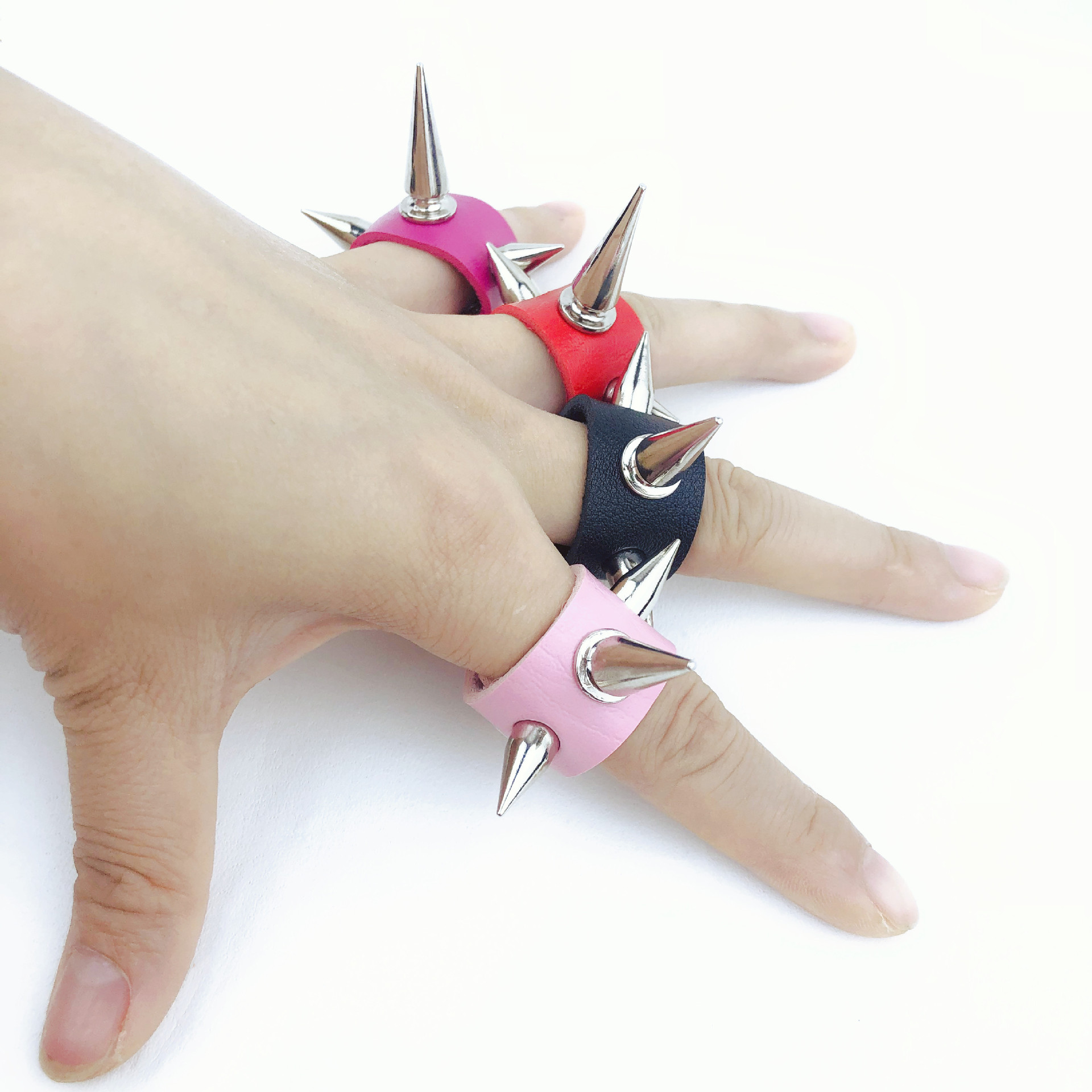 Модное кольцо с острыми заклепками в стиле поп-панк для пар, ювелирное изделие для выступлений в клубах