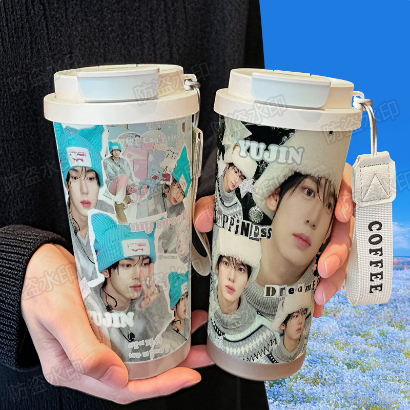 Термокружка Manhan Weichen Star, 316 нержавеющая сталь, большая емкость, с соломинкой, автомобильная двойная кружка для кофе