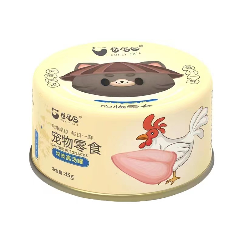 Canned white meat cat with curly tail mixed flavor kitten kitten fattening gills nutritious cat snack canned cat