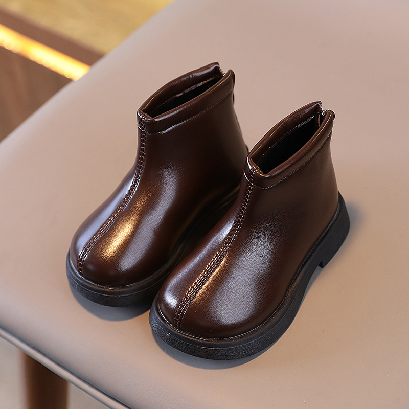 Autumn and winter New two cotton children's fashion boots girls British style cotton boots boys fashion short boots windproof cotton warm